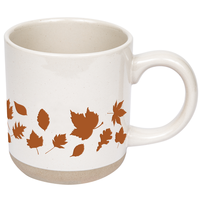Orange Leaves Stoneware Coffee Mug
