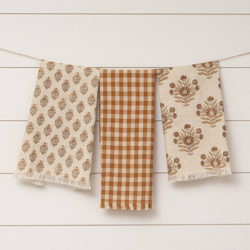 Amber Block Print Tea Towels