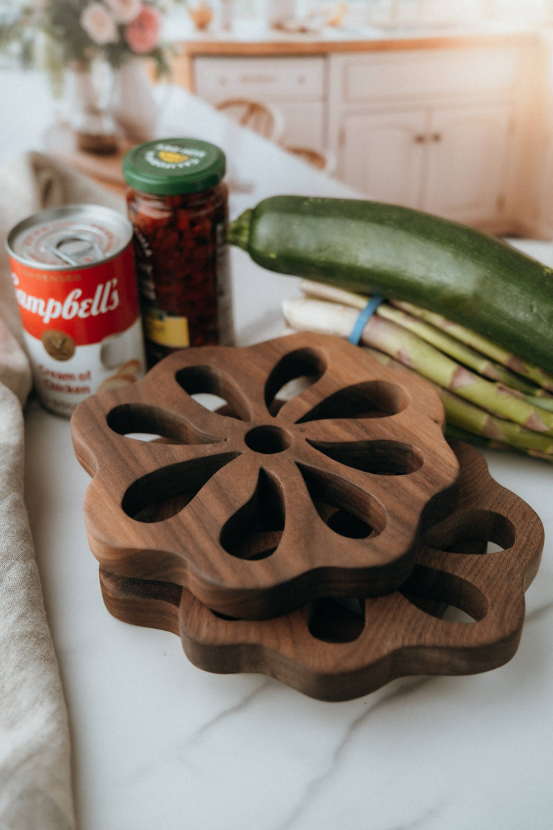 Floral Wood Trivet