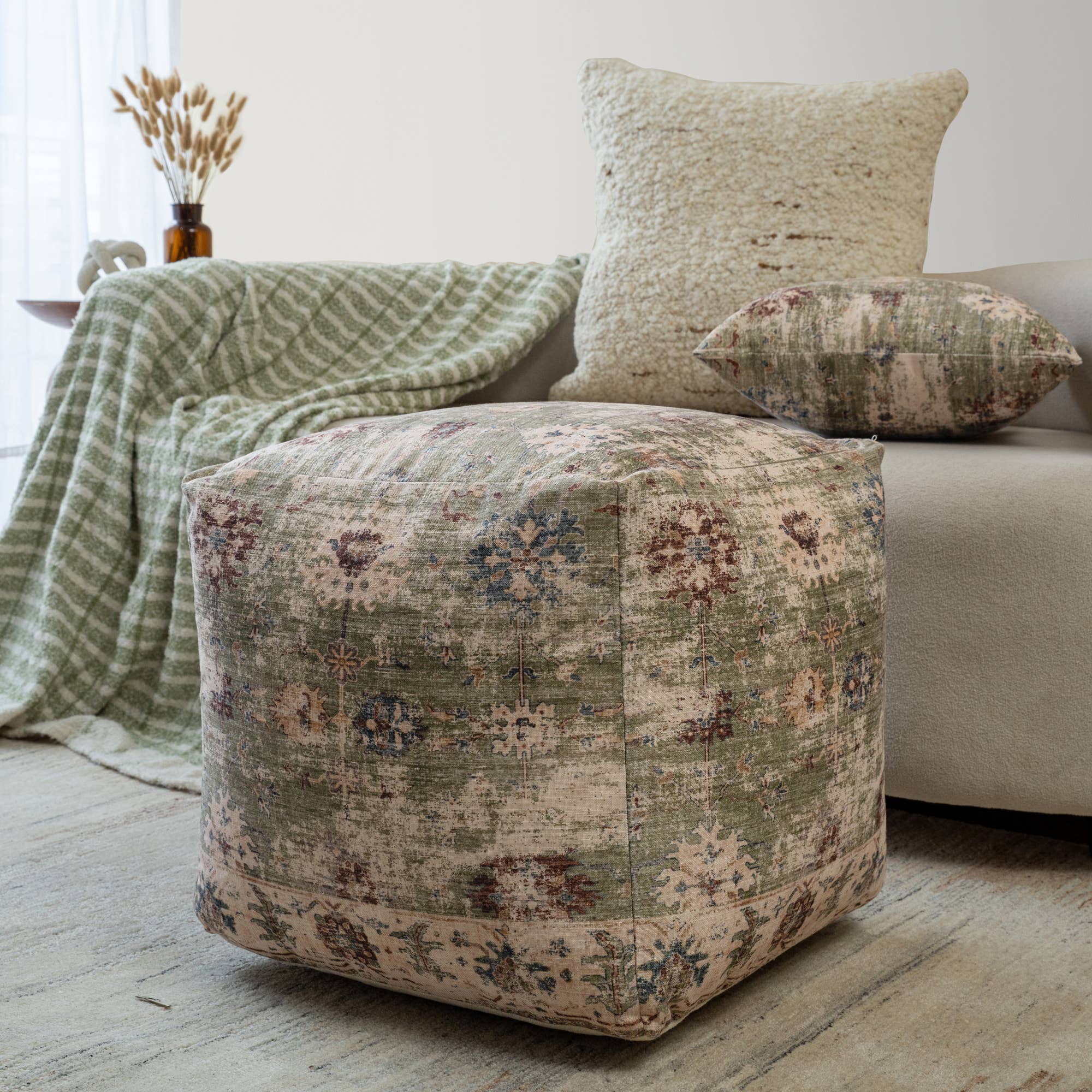 Vintage Floral Pouf Ottoman – Southern Homestead Mercantile