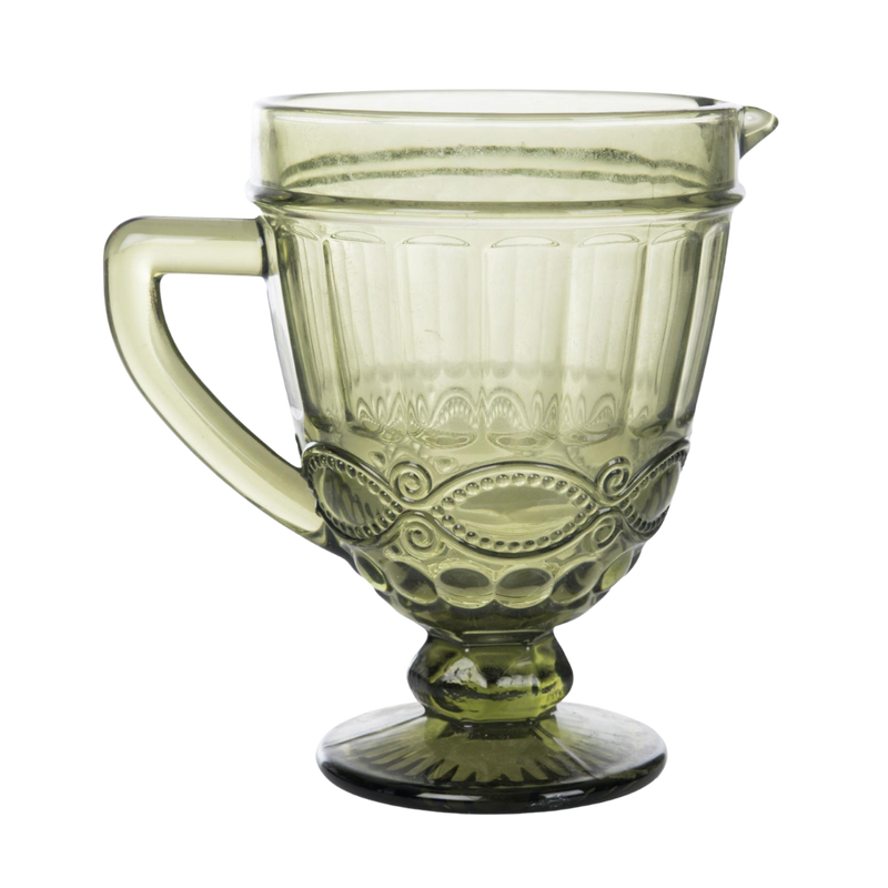 Vintage Glass Pitcher - Green
