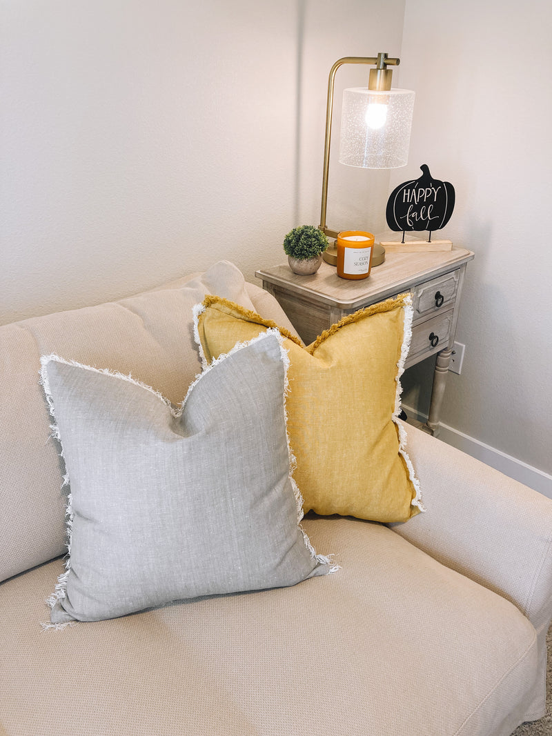 Mustard Fringe Pillow