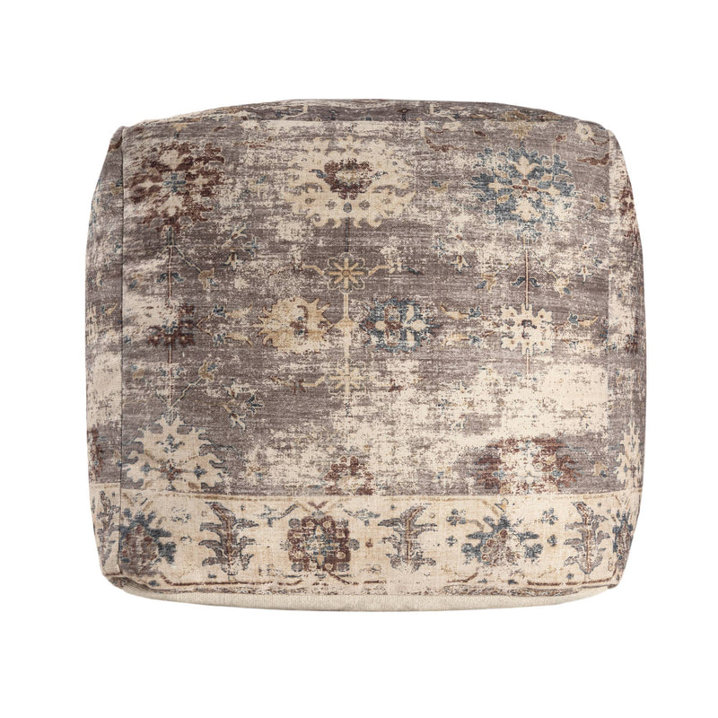 Vintage Floral Pouf Ottoman