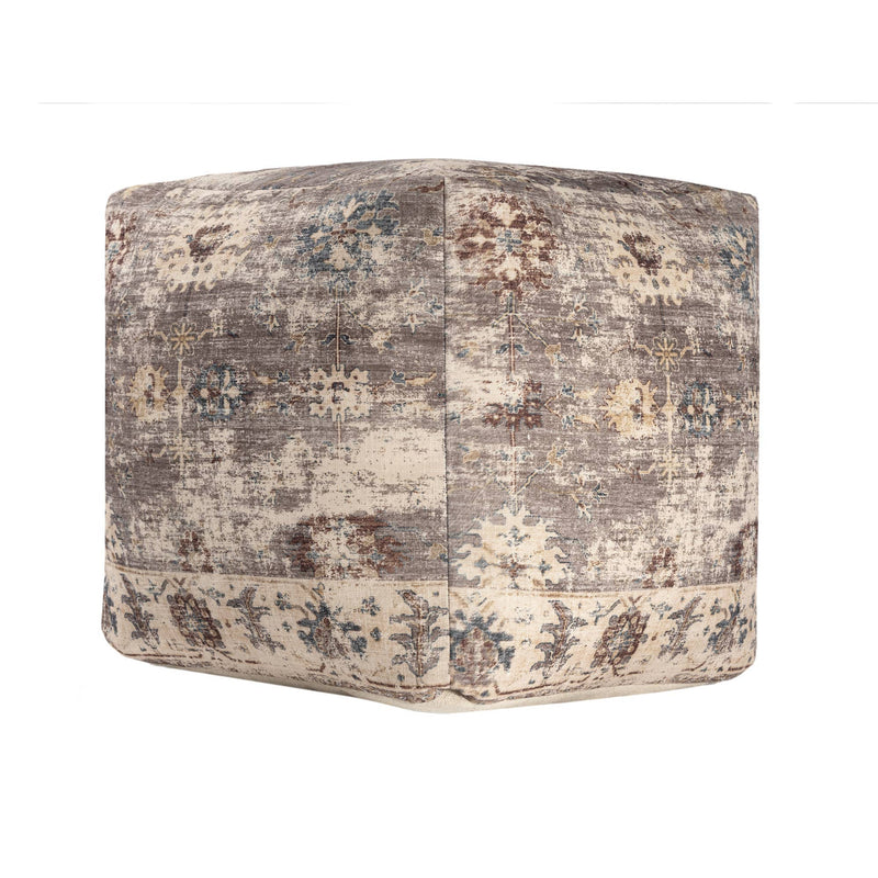 Vintage Floral Pouf Ottoman