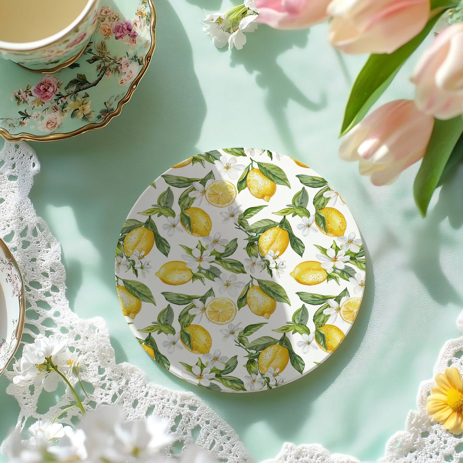 Floral Lemon Coaster
