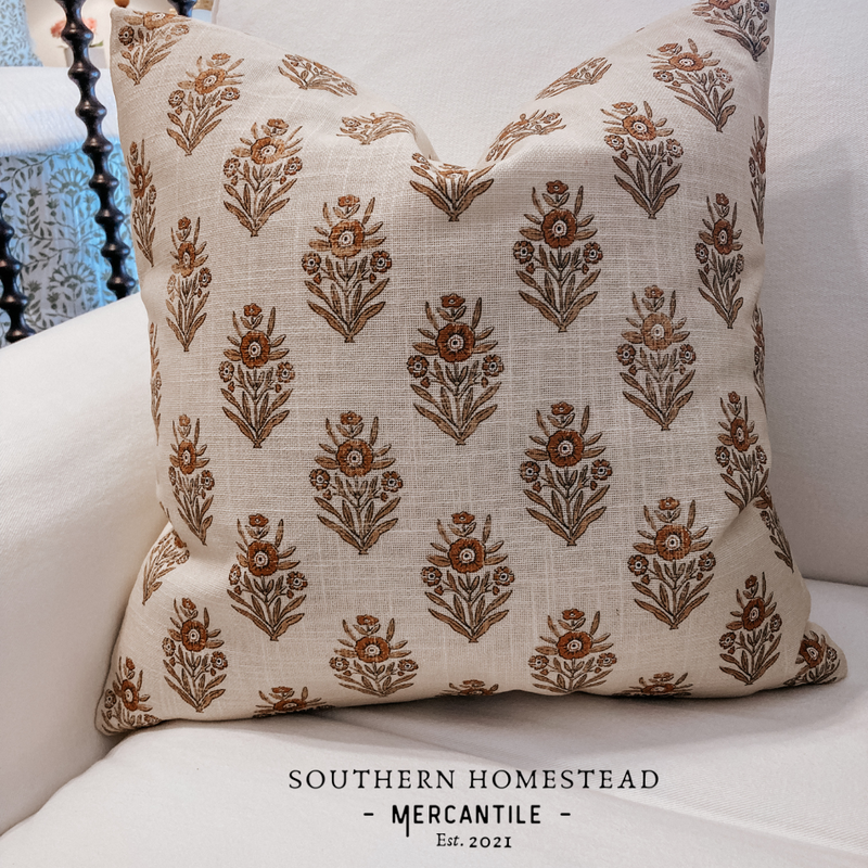 Amber Block Print Pillow