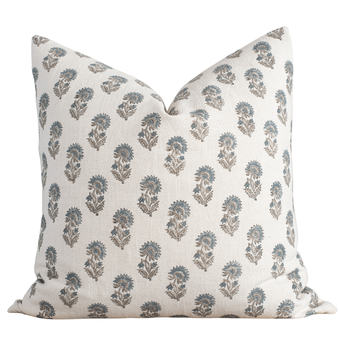 Lark Floral Block Printed Pillow Cover