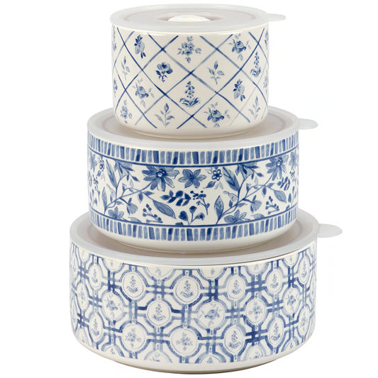 Blue Florals Server Set
