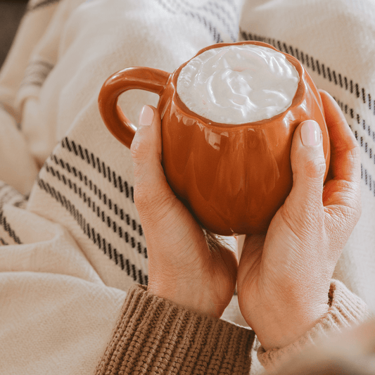 Orange Pumpkin Figural Coffee Mug