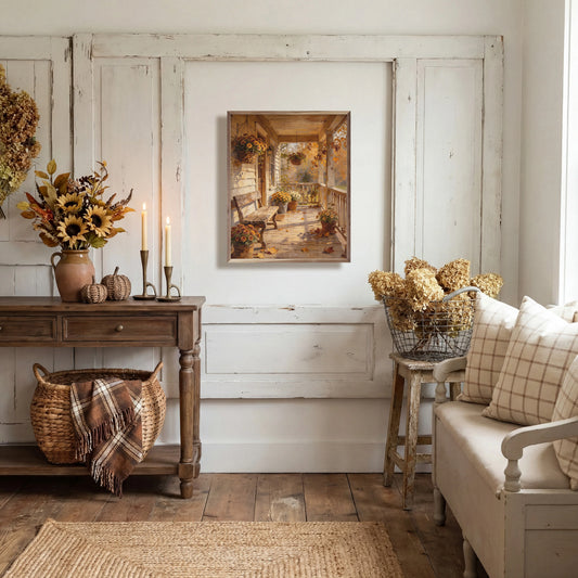 Fall's Front Porch Wood Wall Art