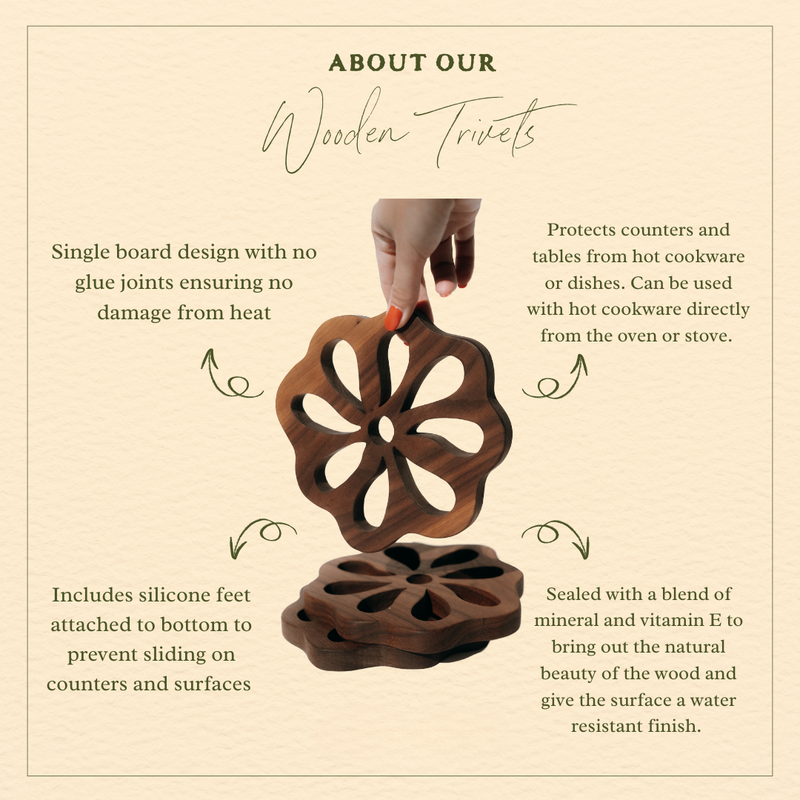 Floral Wood Trivet