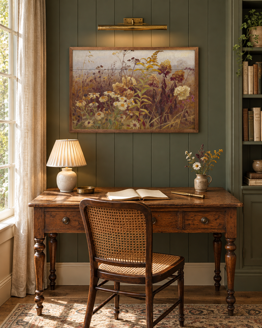 Late Season Wildflower Meadow Wood Wall Art