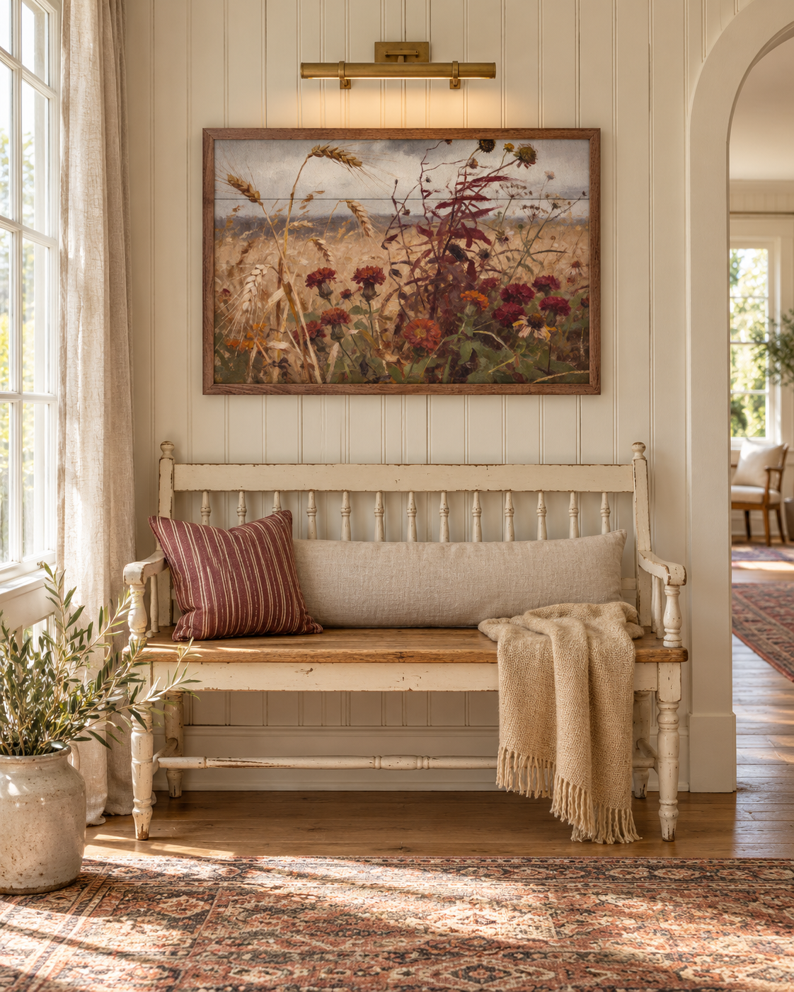 Stormy Auburn Field Wood Wall Art