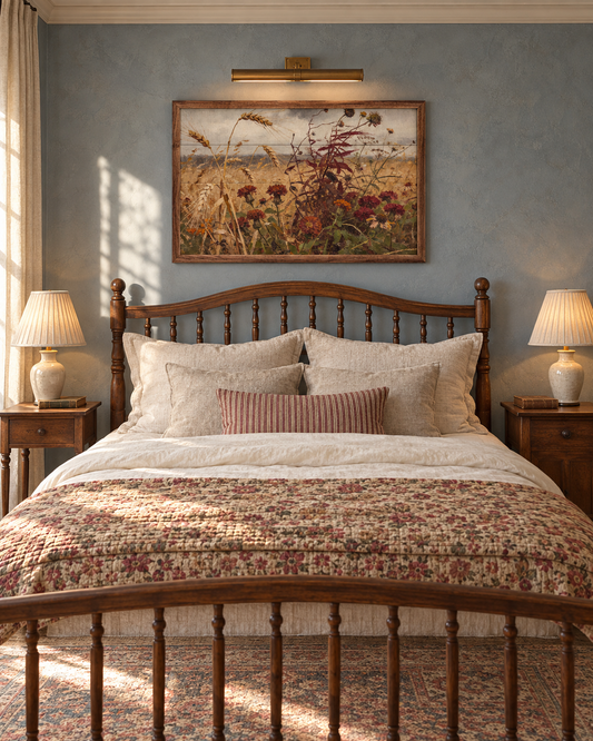 Stormy Auburn Field Wood Wall Art