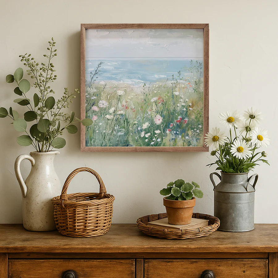 coastal cottage floral wall decor
