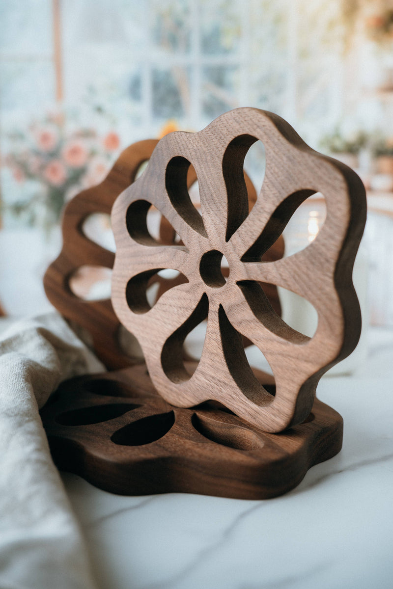 Floral Wood Trivet