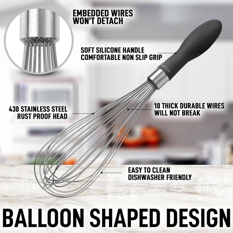 Stainless Steel Whisk with Soft Silicone Handle