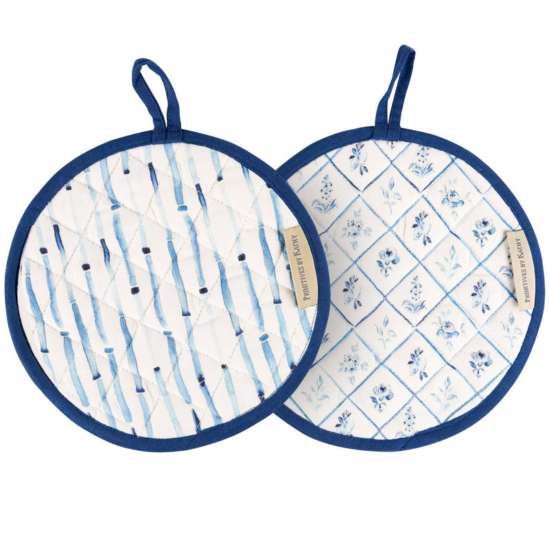 Blue Florals Hot Pad Set