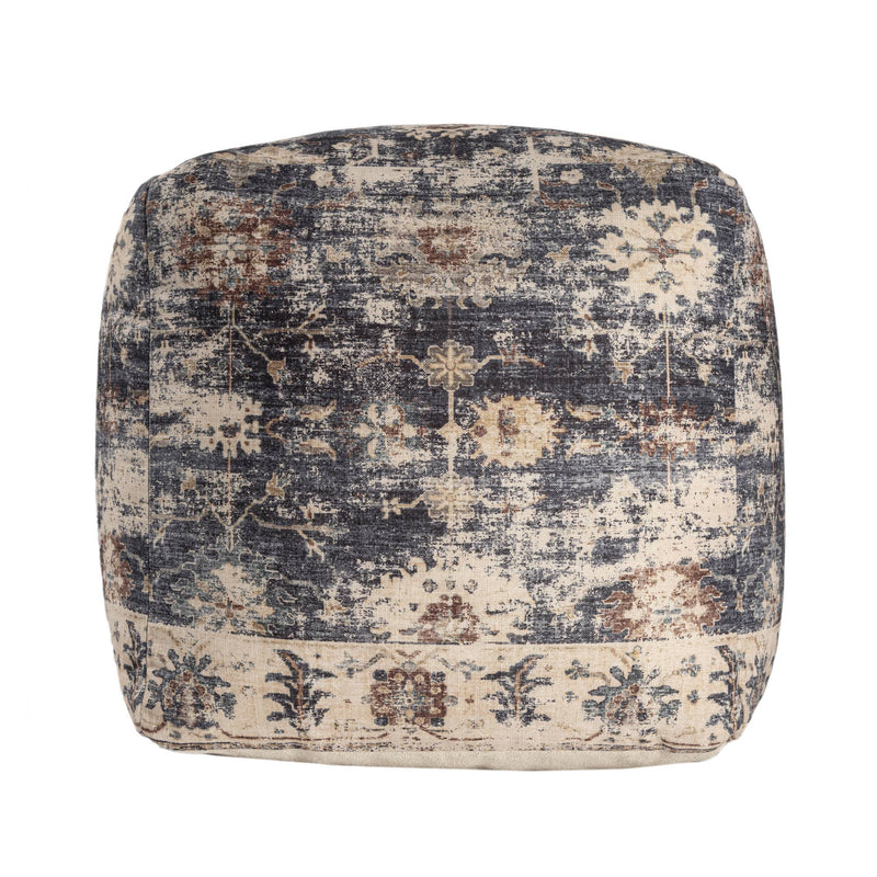 Vintage Floral Pouf Ottoman