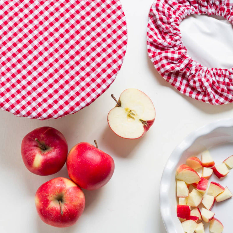Red Gingham Bowl Covers | Set of 2