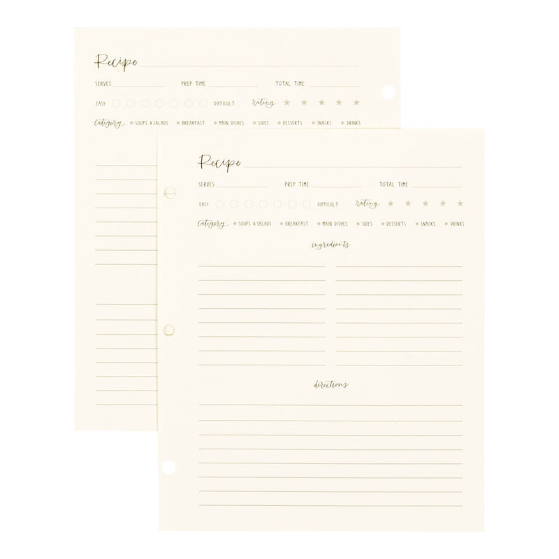 Petite Recipe Page Set