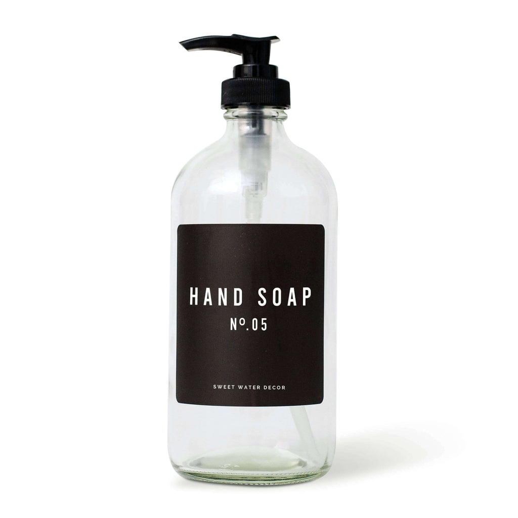 Clear Glass, Soap, Dispenser, Soap Dispenser, Black Label, Hand Soap