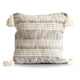Striped Charcoal and Cream Cotton Pillow Cover with Tassels