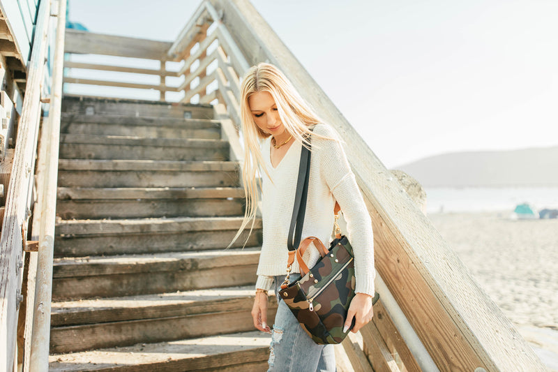Joey Nylon Tote with Leather Accents