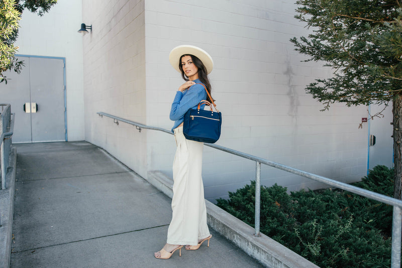 Joey Nylon Tote with Leather Accents