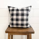 Black and White Woven Buffalo Pillow Cover