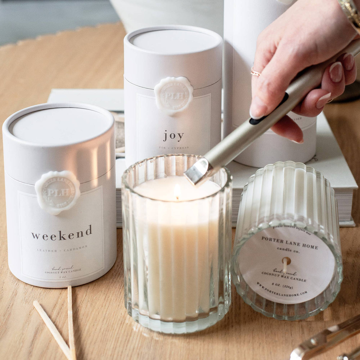 Morning | Driftwood + Sea Salt Fluted Coconut Wax Candle