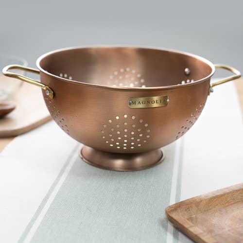 Vintage Copper + Brass Colander