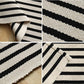 Black-Ivory Cotton Blend Classic Striped Rug