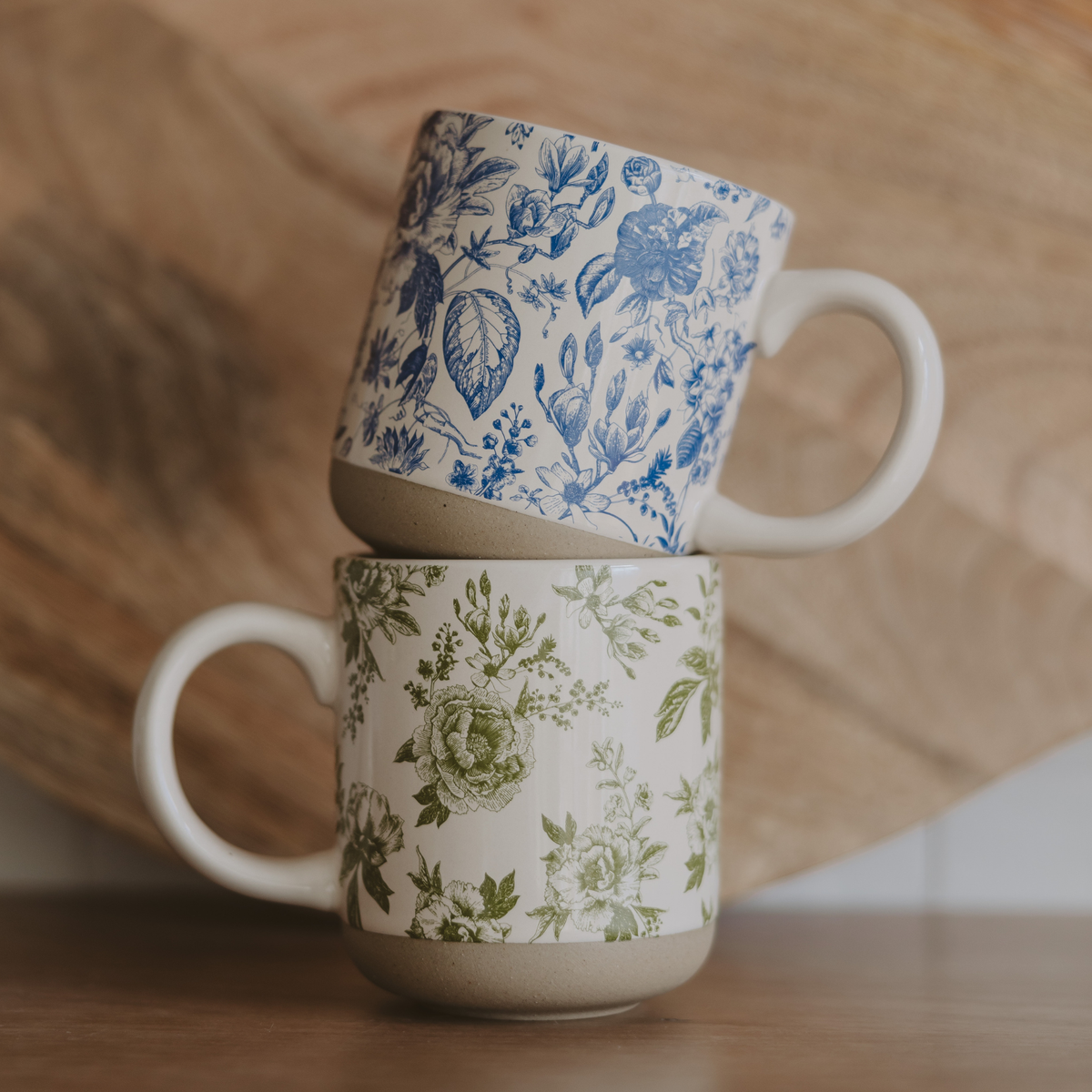 Green Delft Coffee Mug - Stoneware