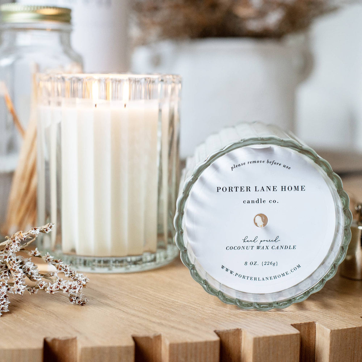 Morning | Driftwood + Sea Salt Fluted Coconut Wax Candle