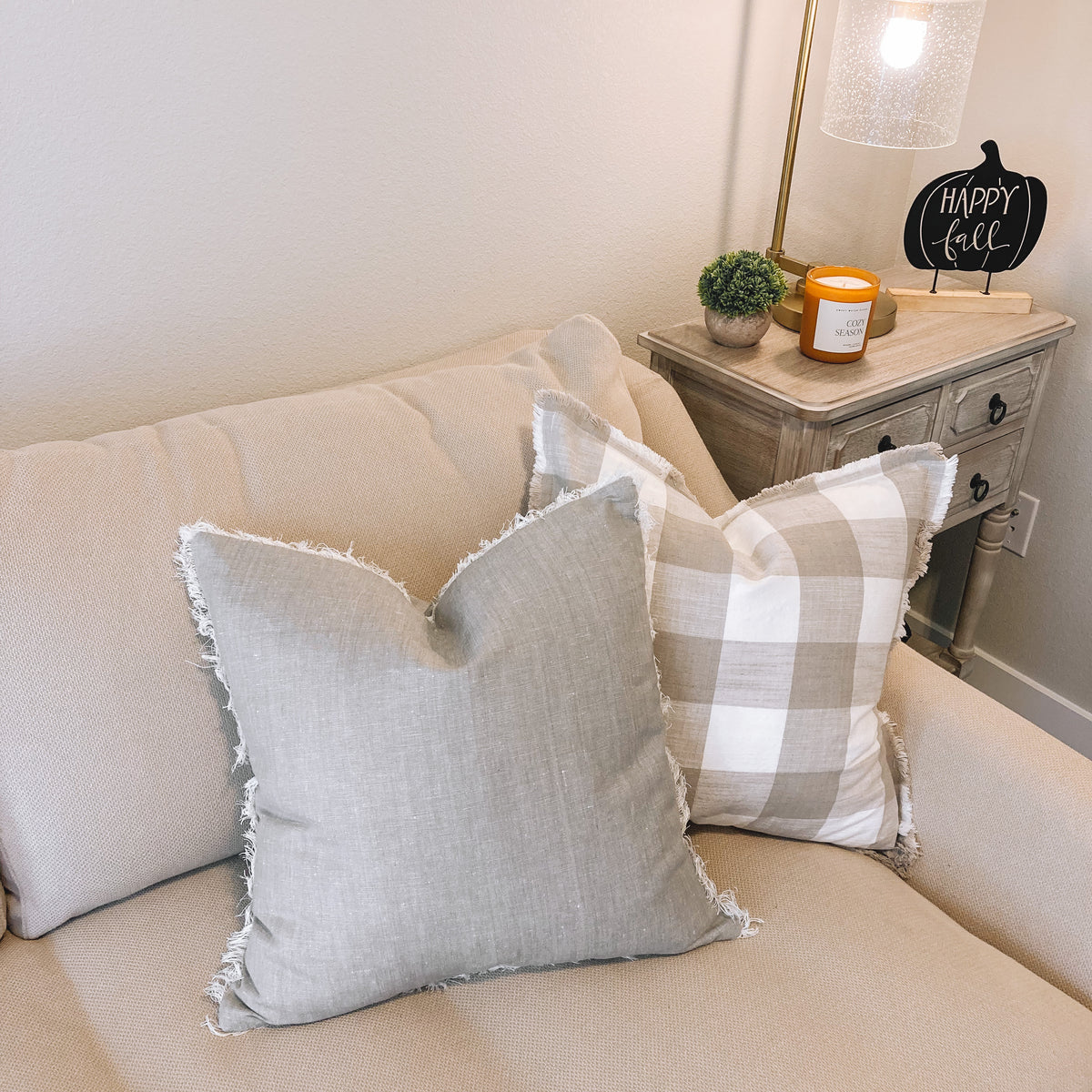 Stone Fringe Pillow Cover