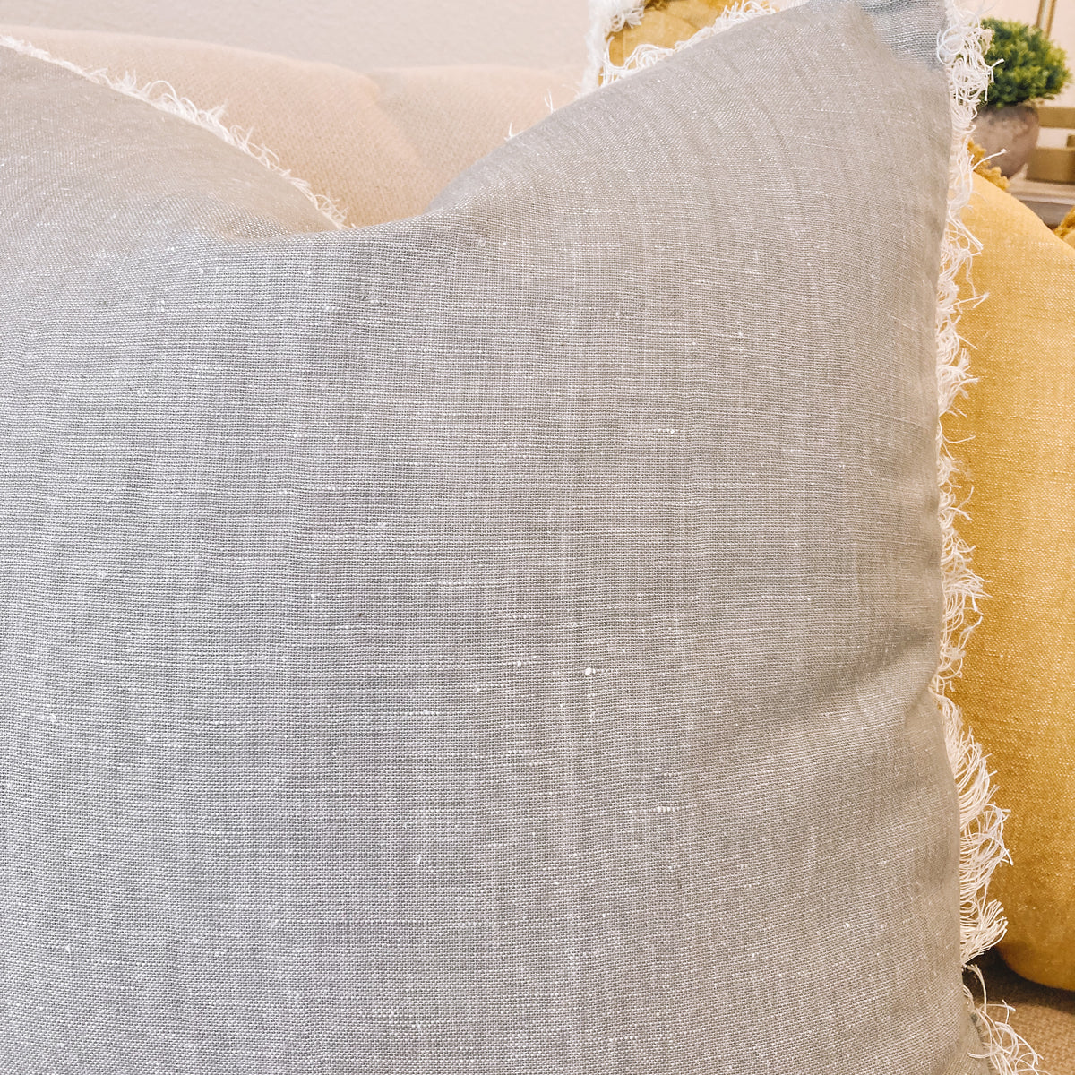 Stone Fringe Pillow Cover