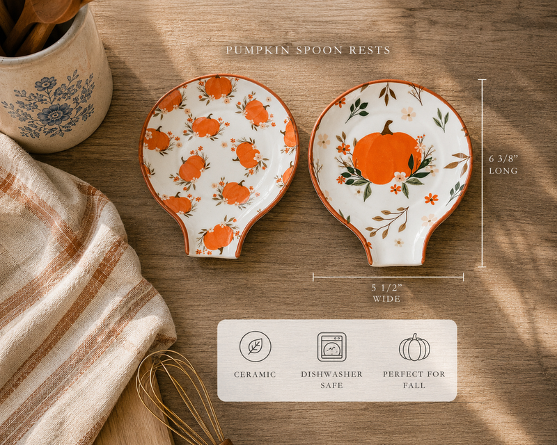 Floral Pumpkin Spoon Rest