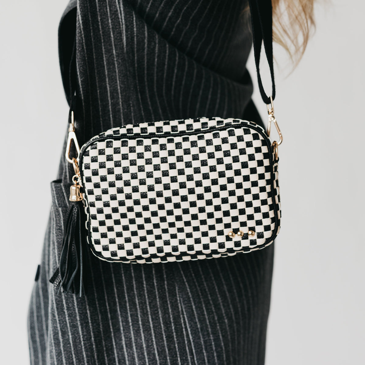Woven Willow Camera Crossbody Bag