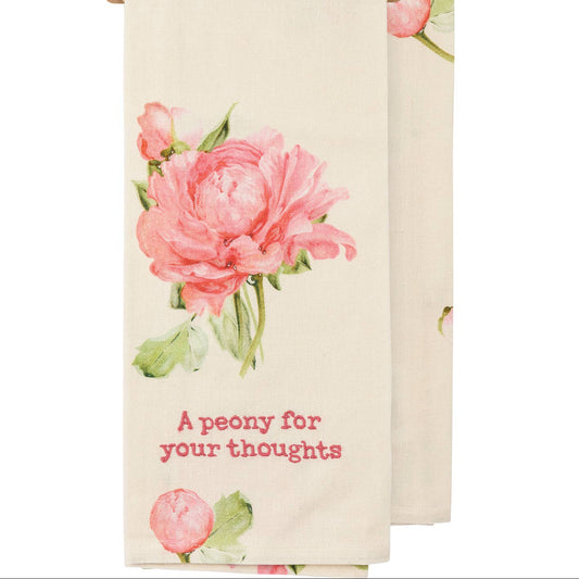 cottagecore peony kitchen towel
