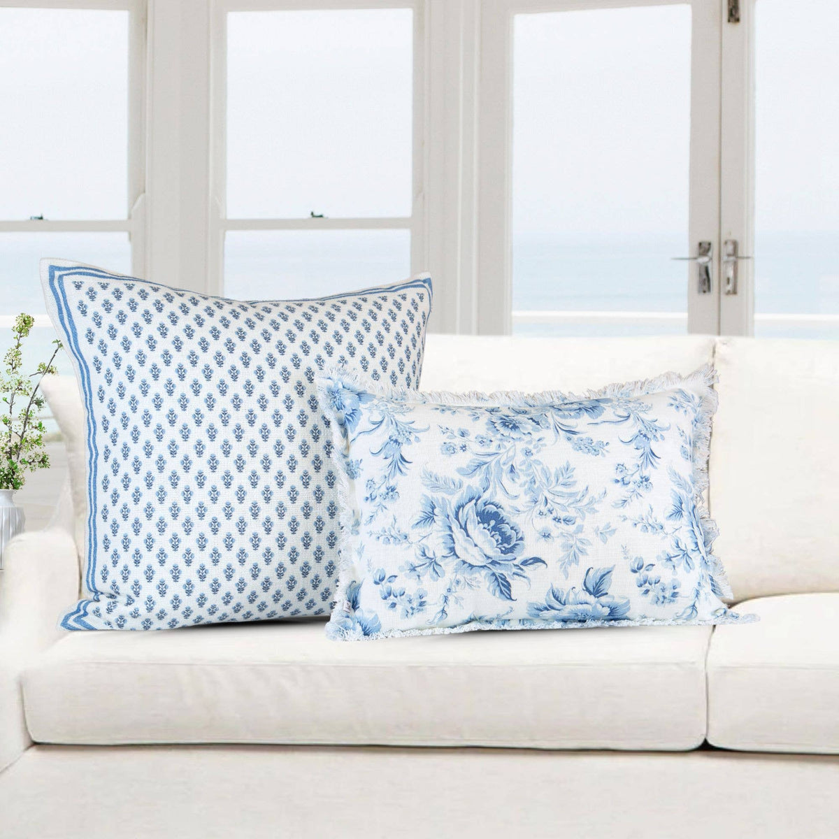 Charlotte Vintage French Floral Toile Pillow Cover