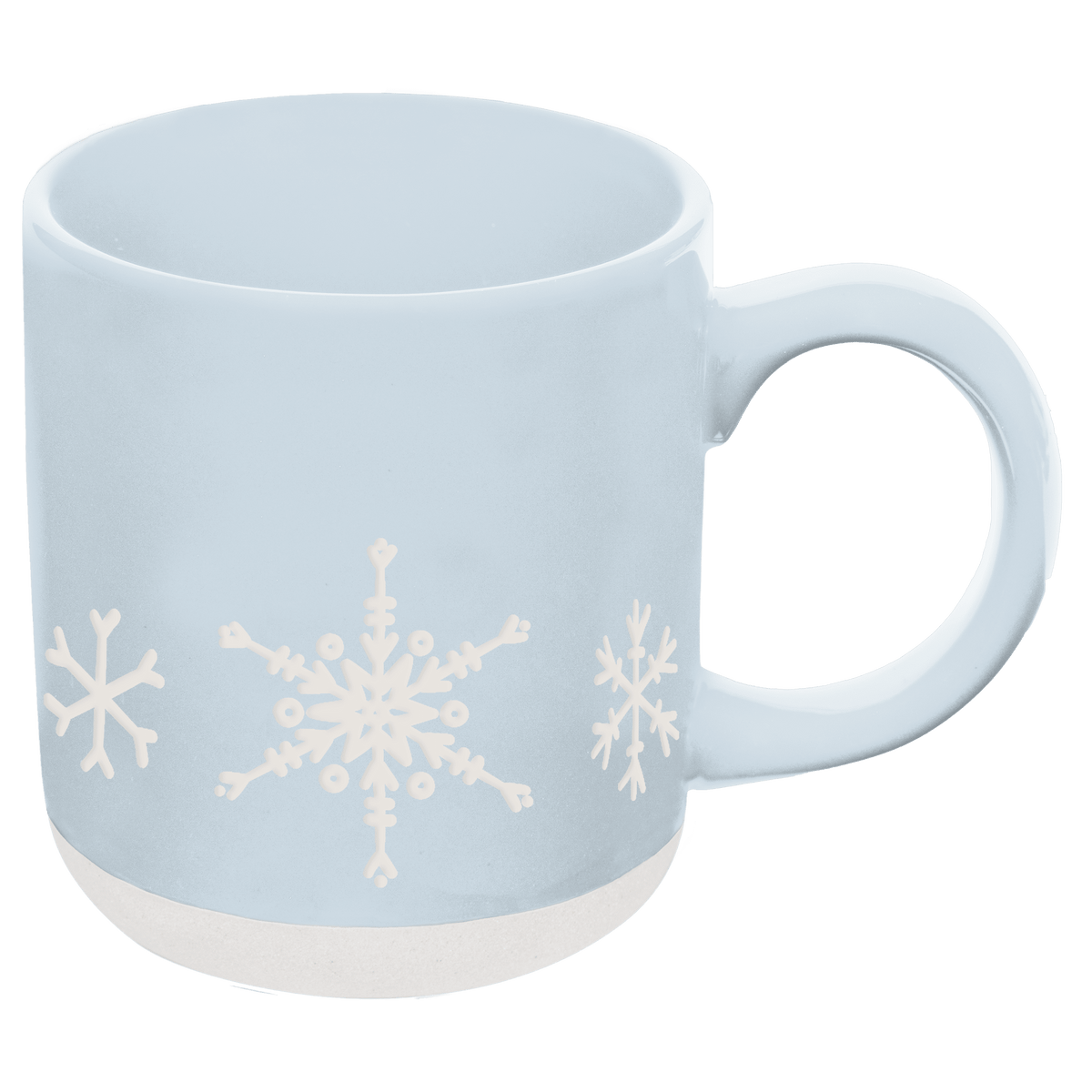 Snowflakes Blue Stoneware Coffee Mug | 14 oz