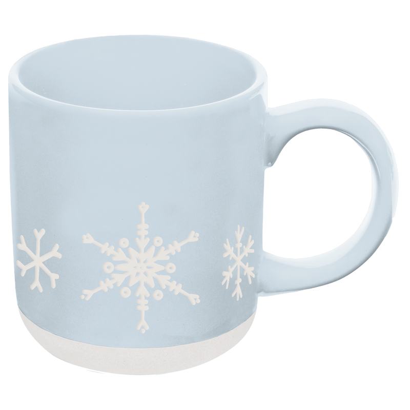 Snowflakes Blue Stoneware Coffee Mug | 14 oz
