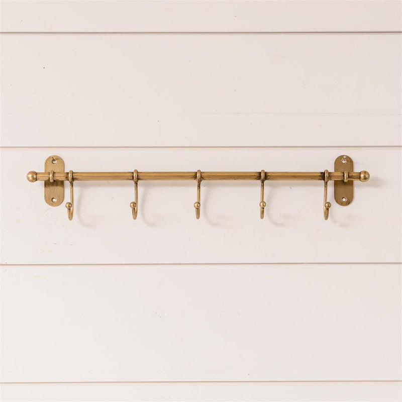 Antiqued Brass Metal Wall Hooks