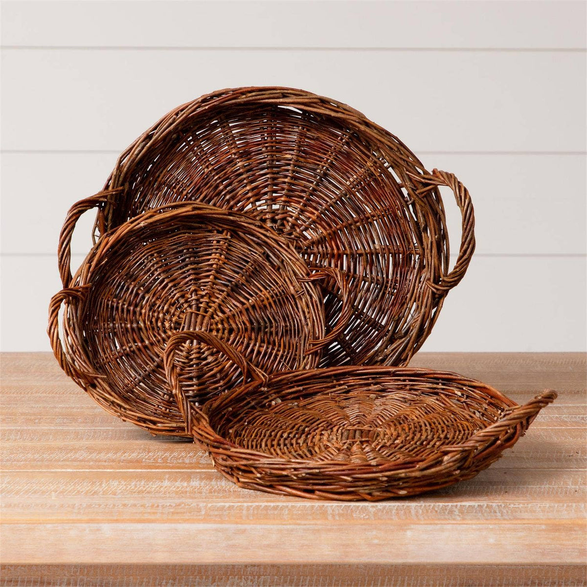 Round Willow Basket Tray