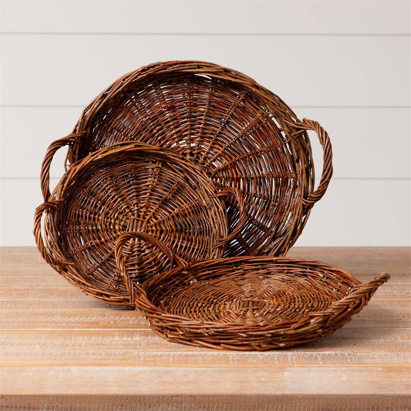 Round Willow Basket Tray