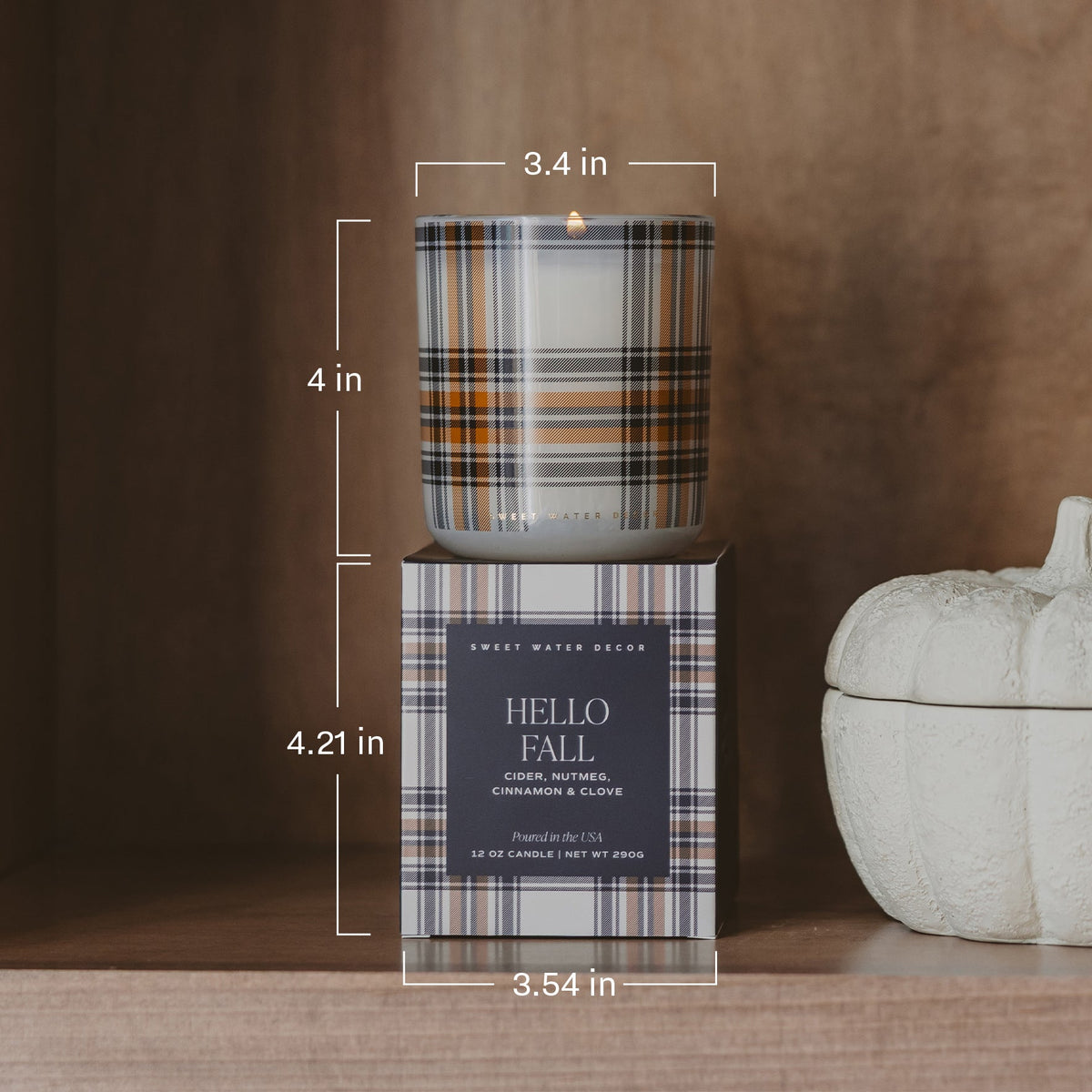 Hello Fall Soy Candle - Boxed Tinted Glass Jar