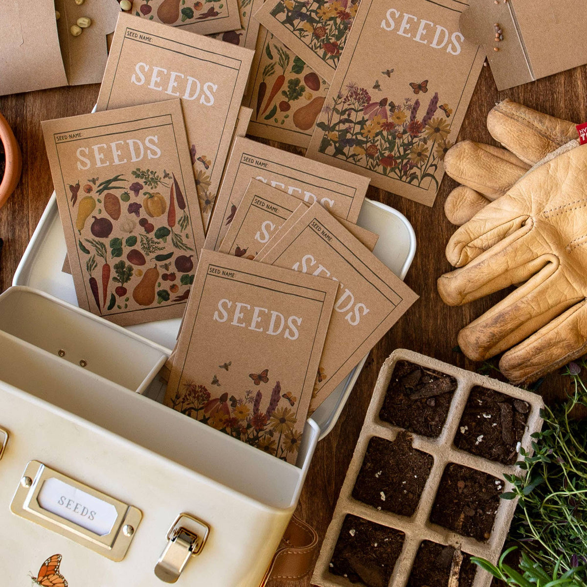 Wildflower Botanicals Tin Seed Storage Box