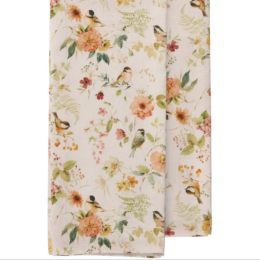 Chickadee Floral Kitchen Towel