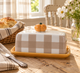 Farmhouse Heritage Fall Plaid Pumpkin Butter Dish